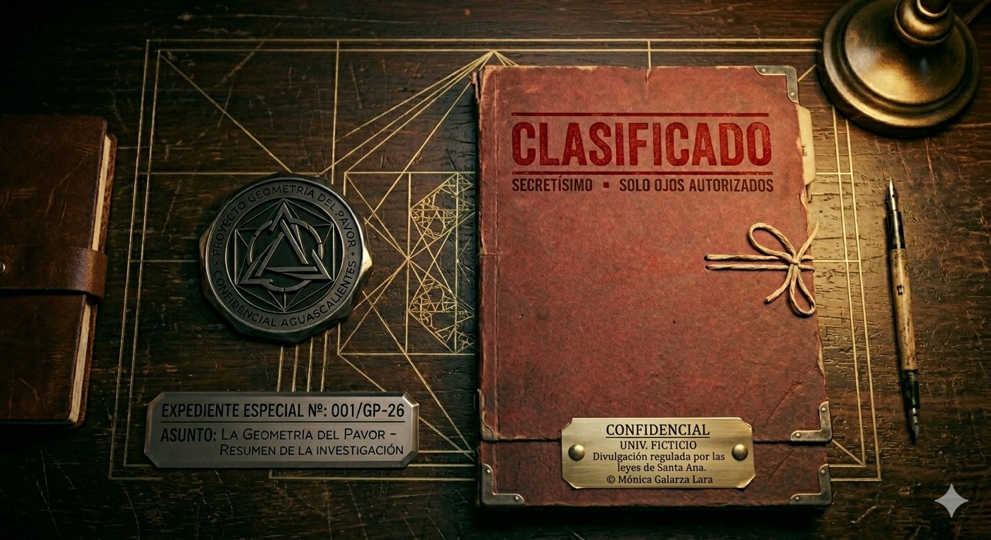 Classified dossier — The Geometry of Dread, psychological thriller series by Mónica Galarza Lara